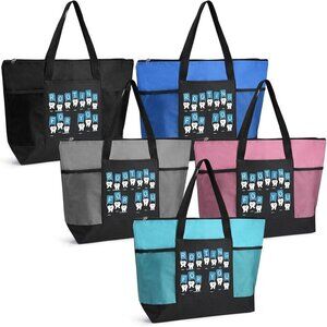 Dentist Gifts Tote Bags Mesh Pockets Zipper Unisex Multi-Color